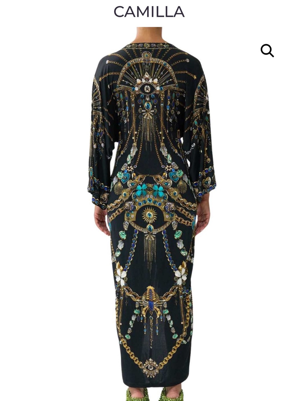NWOT Camilla Black Long Split Front Twist Dress Amulets And Alchemy - XS - Picture 12 of 17